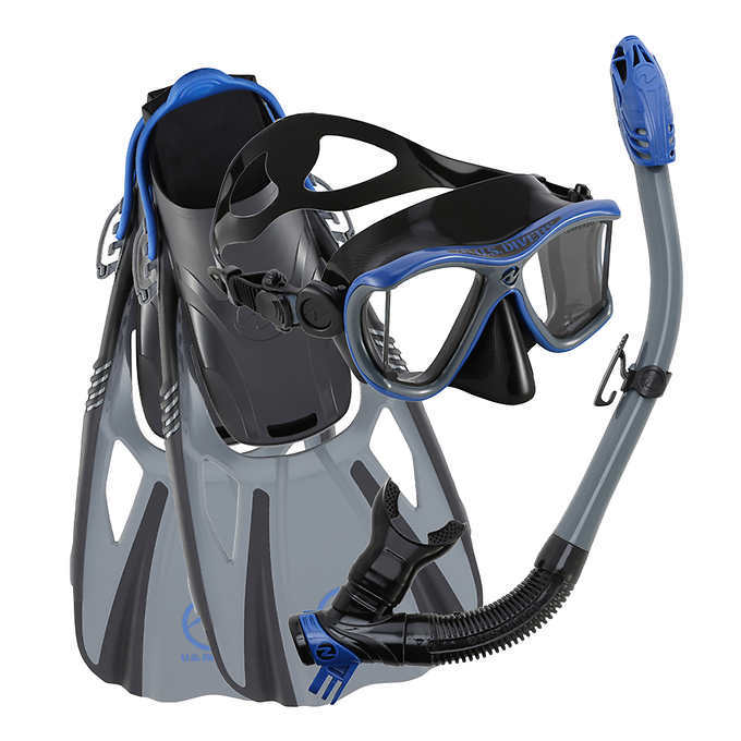 lot 22 image: U.S. Divers Adult Silicone Snorkeling Set - Large  X-Large