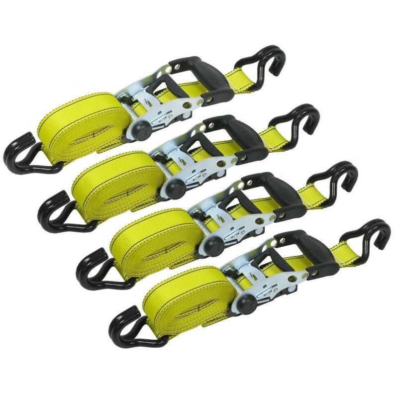 lot 49 image: Goodyear Ratchet Tie Downs - 4 pk. 16 foot, 3000 lb. Break Strength