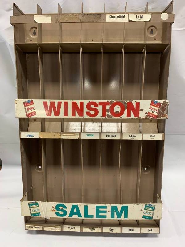 lot 41 image: Vintage Cigarette Retail Rack 16 x 26