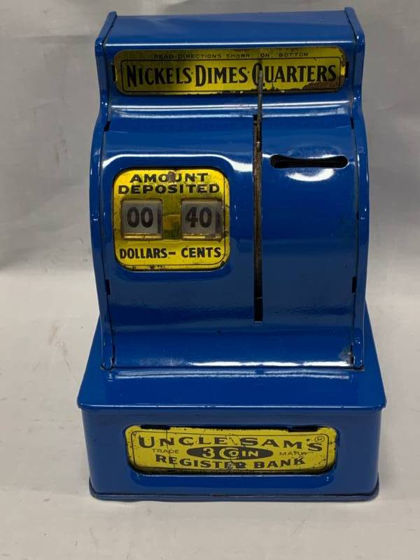 lot 57 image: Uncle Sams 3 Coin Register Bank