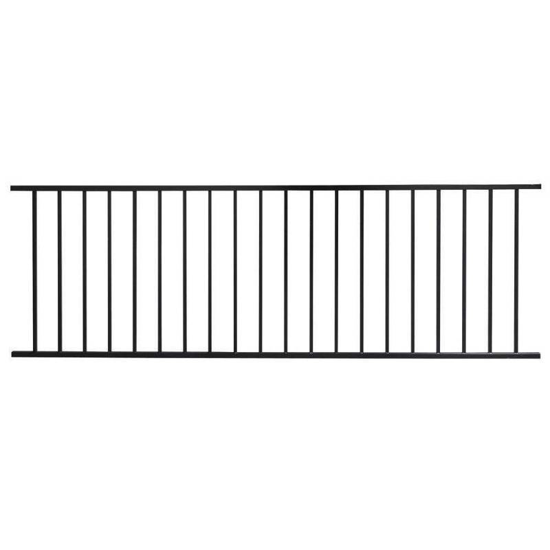lot 80 image: 3 US Door & Fence Pro Series 32 x 93 Black Steel Fence Panels, F2GHDS93X32US.