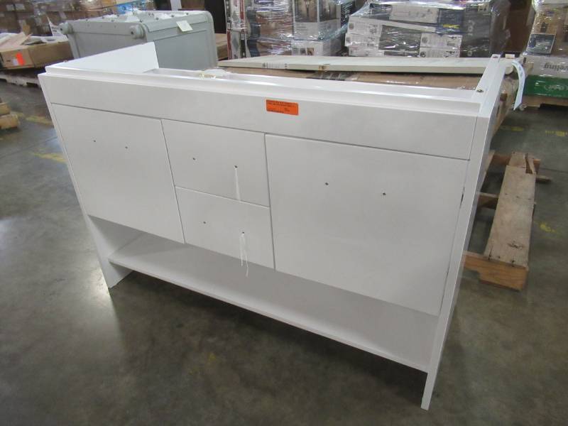lot 26 image: Virtu USA Vanity in White - Missing Vanity Top 47 X 17 34 X 32 Tall.