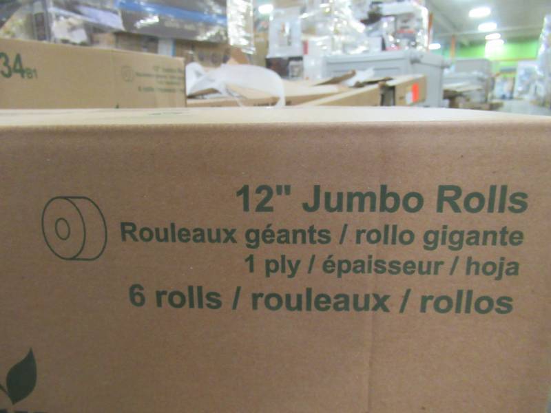 lot 136 image: Cascades 4034 North River Jumbo Roll Tissue, 1-Ply, White, 3 12 x 3500 (Case of 6 Rolls)