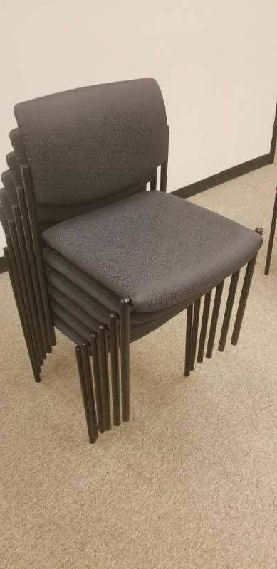 Lot of (12) Steel Case, Steel Frame, Stackable Chairs