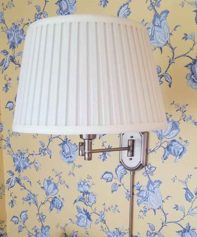 lot 41 image: Pair of Brush Nickel Wall Mount Lamps