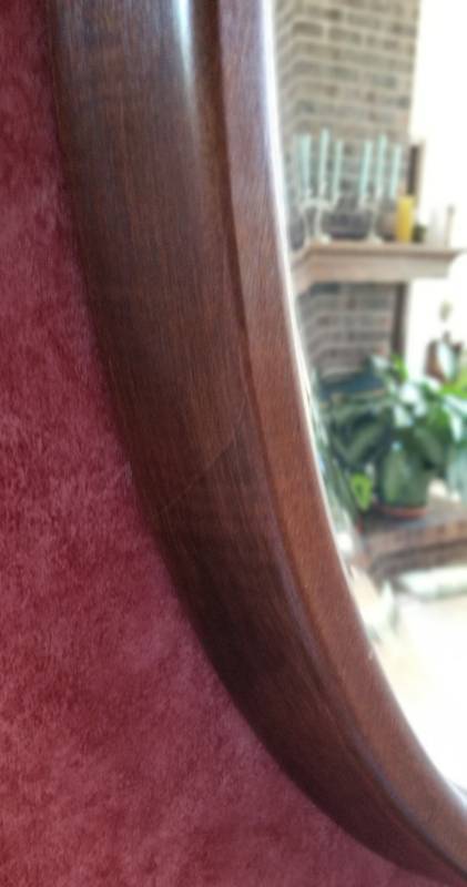 lot 29 image: Cherry Oval Mirror with Beveled Glass