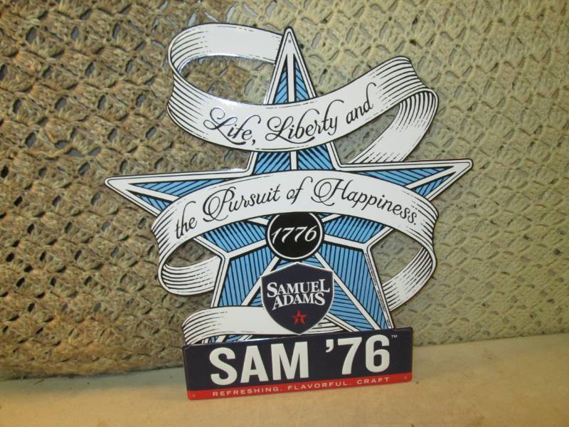 lot 7 image: Samual Adams Beer Tin Sign Approx 1...