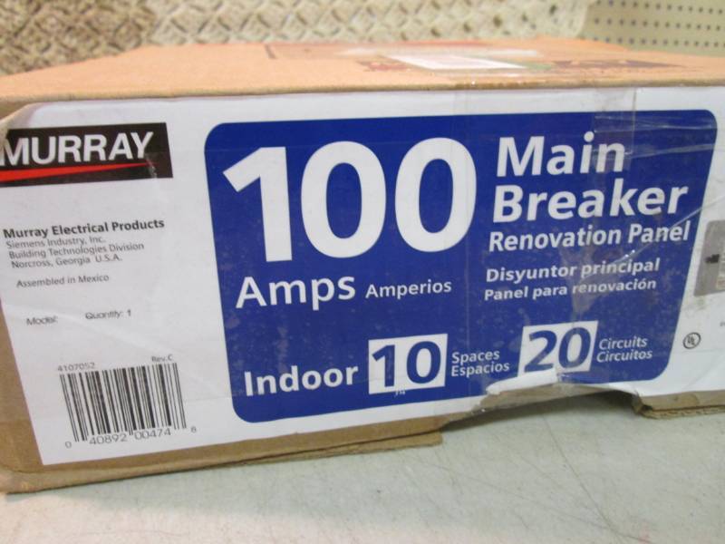 lot 25 image: Murry 100 Amp 10-Space 20-Circuit M...