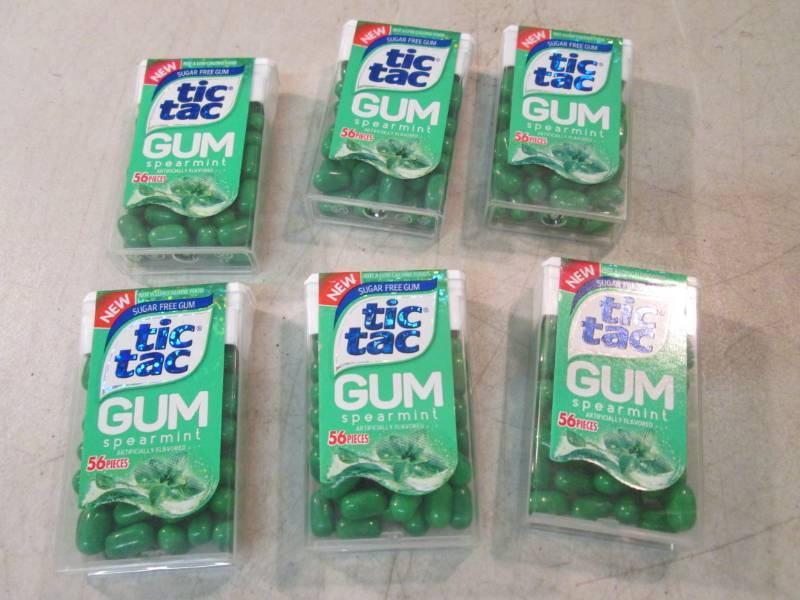 lot 78 image: 6 Tic Tac Gum Spearmint Best by Mar...