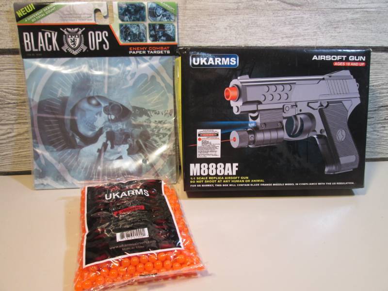lot 109 image: Airsoft Pistol with Laser and LED L...