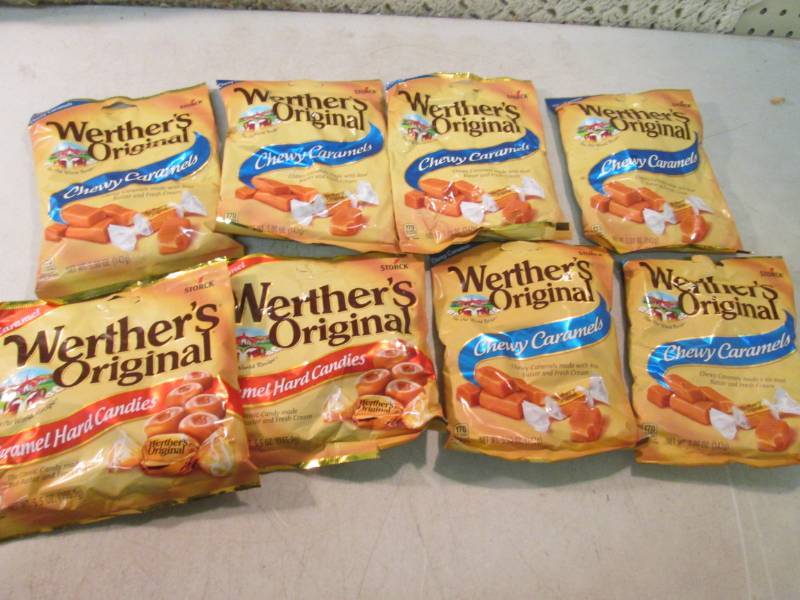 lot 129 image: 8 Bags of Werthers Original Caramel...