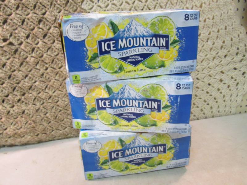 lot 132 image: 3 8-Packs of Ice Mountain Lemon Lim...