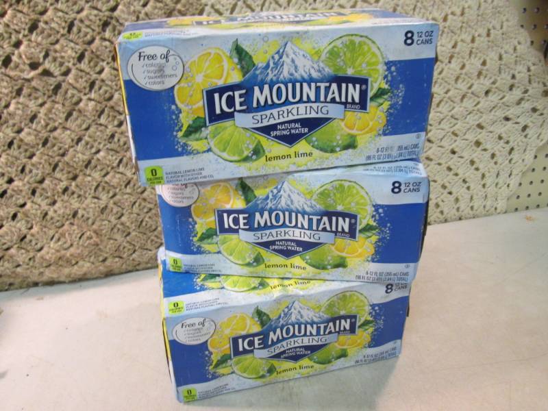 lot 133 image: 3 8-Packs of Ice Mountain Lemon Lim...