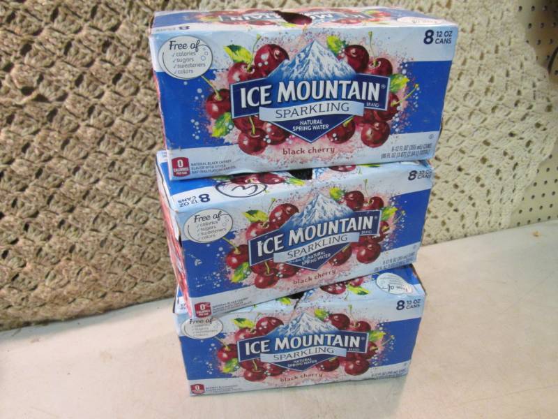 lot 134 image: 3 8-Packs of Ice Mountain Black Che...