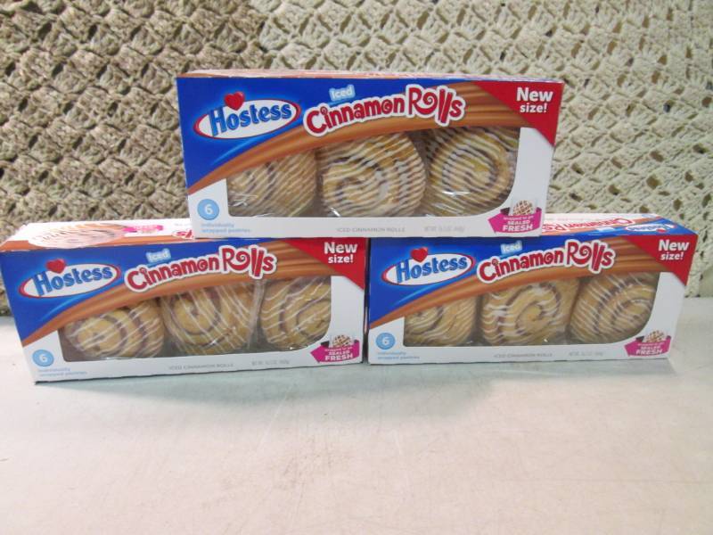 lot 167 image: 3 Boxes of Hostess Iced Cinnamon Ro...