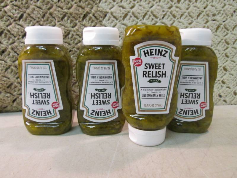 lot 176 image: 4 Bottles of Heinz Sweet Relish Bes...