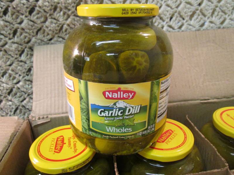 lot 230 image: Case of 6 Large Jars of Whole Garli...