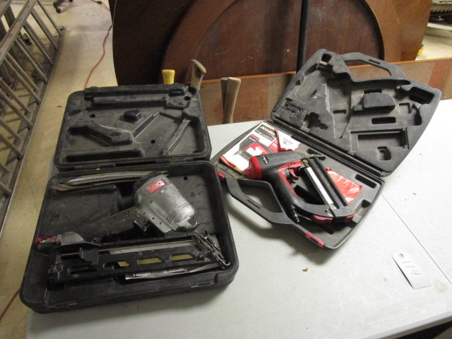 lot 114 image: TWO PNEUMATIC NAIL GUNS WITH CARRYING CASES