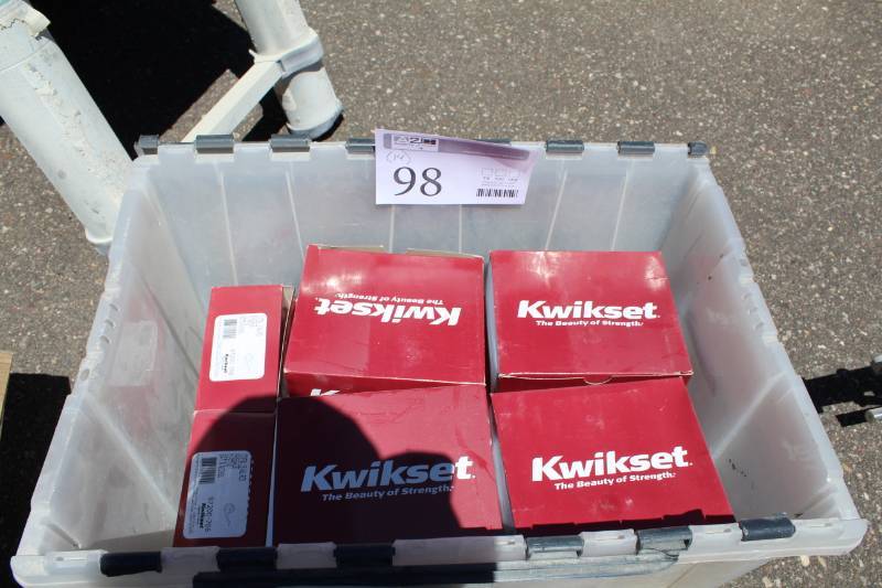 lot 98 image: Lot of (14) Kwikset Passage Tustin Satin Nickel Door Handles
