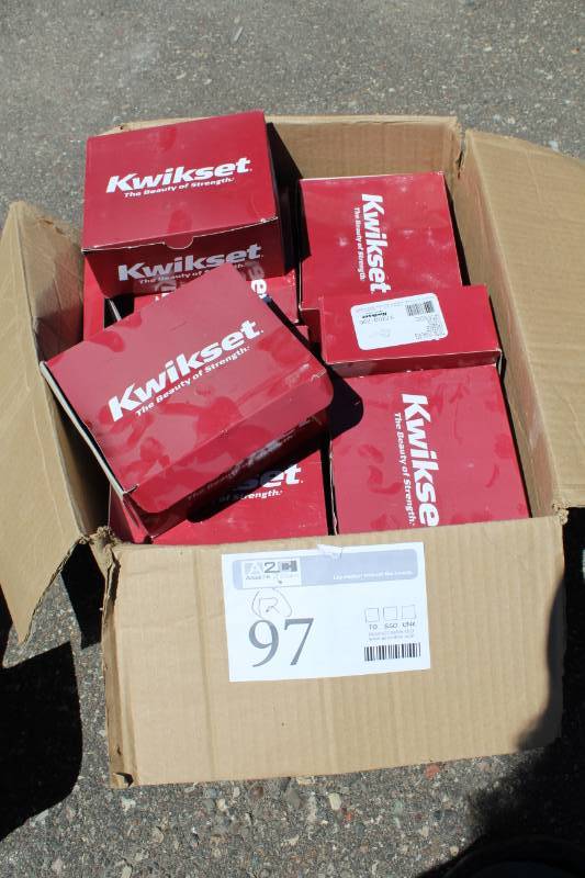lot 97 image: Lot of (12) Kwikset Passage Tustin Satin Nickel Door Handles