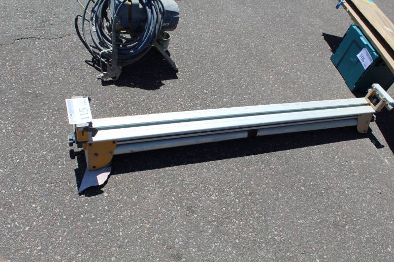 lot 115 image: DeWalt Miter Saw Stand Work Piece Support and Length Stop