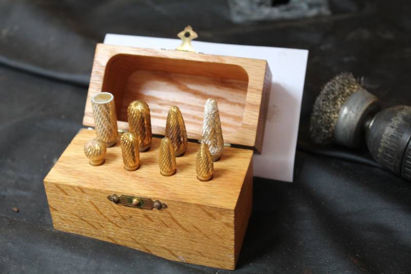 lot 161 image: 8-Piece Grinder Head Set with Wood Case