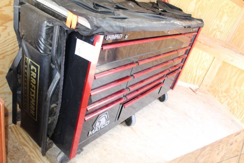 lot 6 image: Matco Tools Locking Tool Box Rolling Cabinet