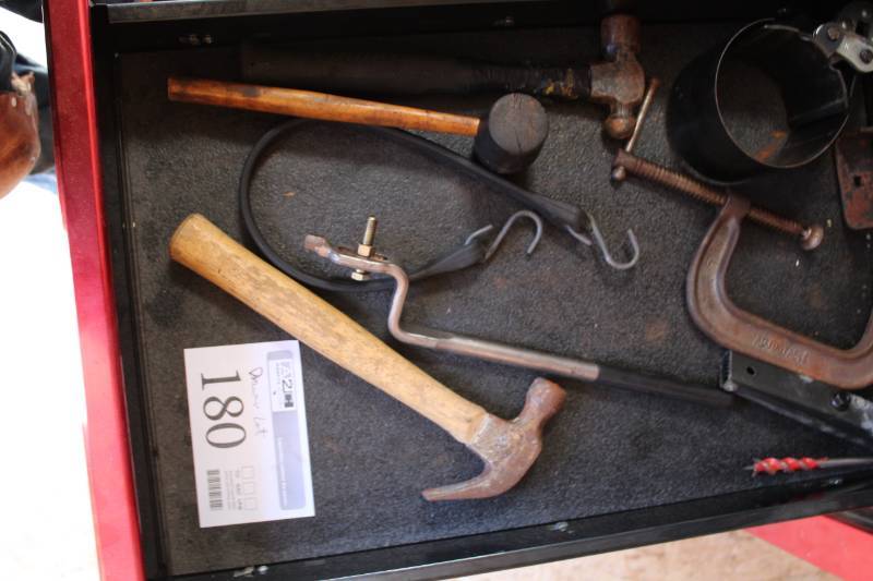 lot 180 image: Hammer, Mallet, C-Clamps, Ball Peen Hammer