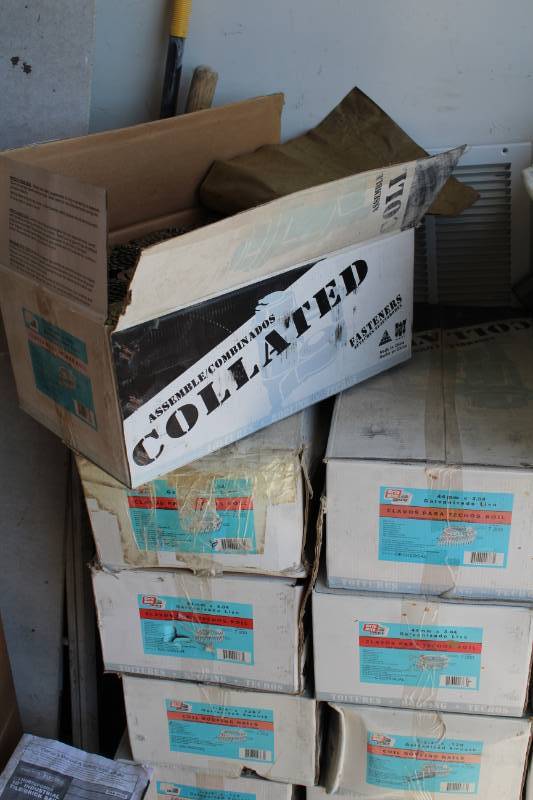 lot 45 image: Lot of (2) Grip Rite Collated 1-34in. X .120in. Galvanized Smooth Shank Wire Weld Coil Roofing Nails