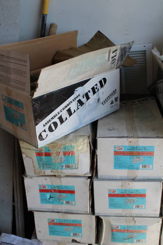 lot 49 image: Lot of (2) Grip Rite Collated 1-34in. X .120in. Galvanized Smooth Shank Wire Weld Coil Roofing Nails