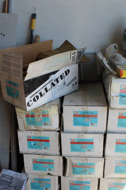 lot 50 image: Lot of (2) Grip Rite Collated 1-34in. X .120in. Galvanized Smooth Shank Wire Weld Coil Roofing Nails