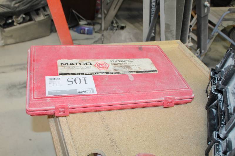 lot 105 image: Matco Tools 117-Piece Tap and die Threading Set