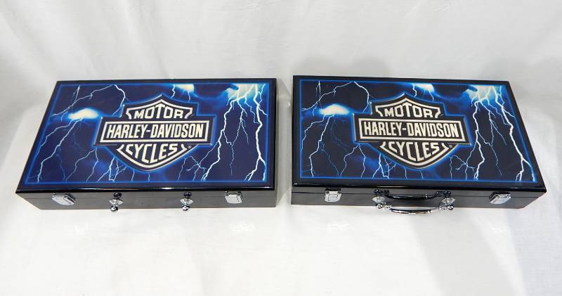 Set of Harley Davidson Poker Chip Cases