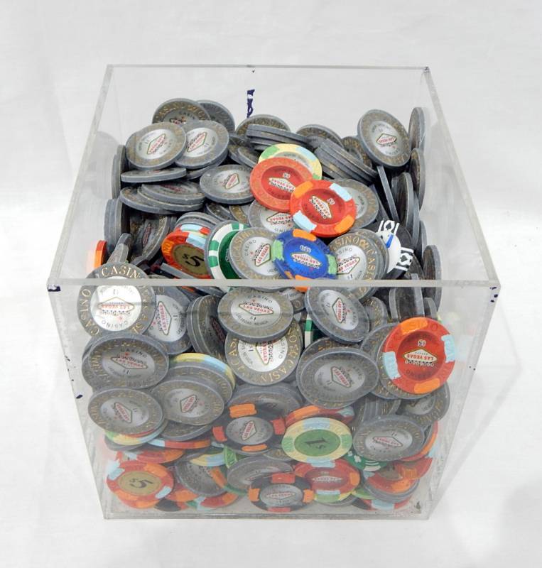 Lot of Hundreds of Mixed Las Vegas Theme Poker Chips