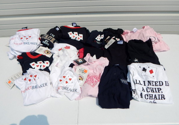 Large Lot of New Womens Poker and Gambling Theme Shirts