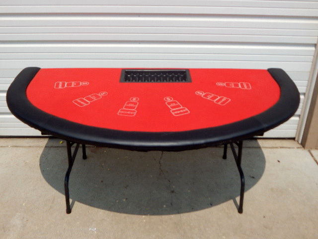 Tournament Used Six Player Pai Gow Poker Red Top Table