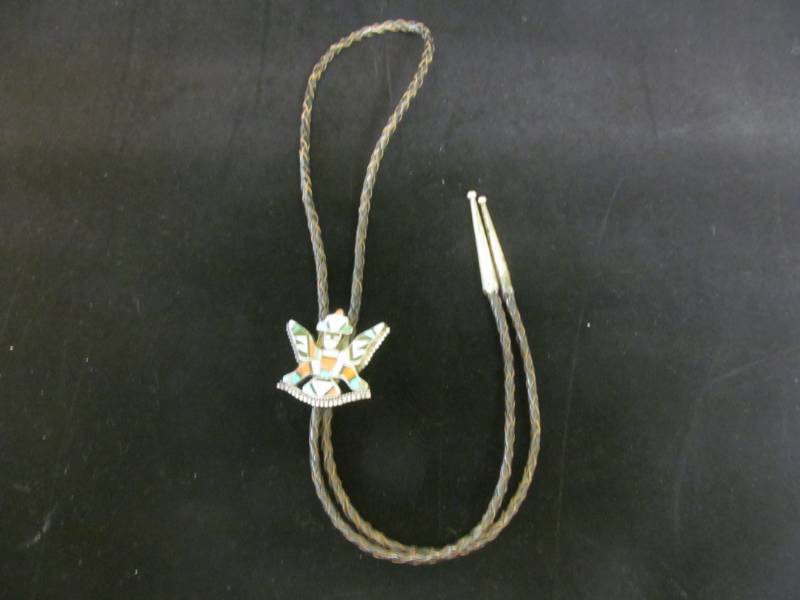 lot 8 image: Moros Zuni Bolo Sterling Silver Set