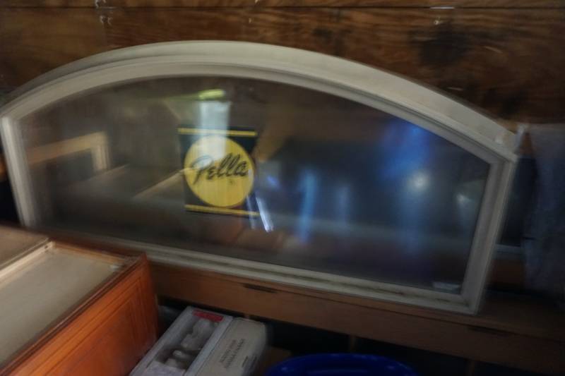 lot 12 image: Pella Designer Series Aluminum Clad 12 Moon Shaped Transom Window