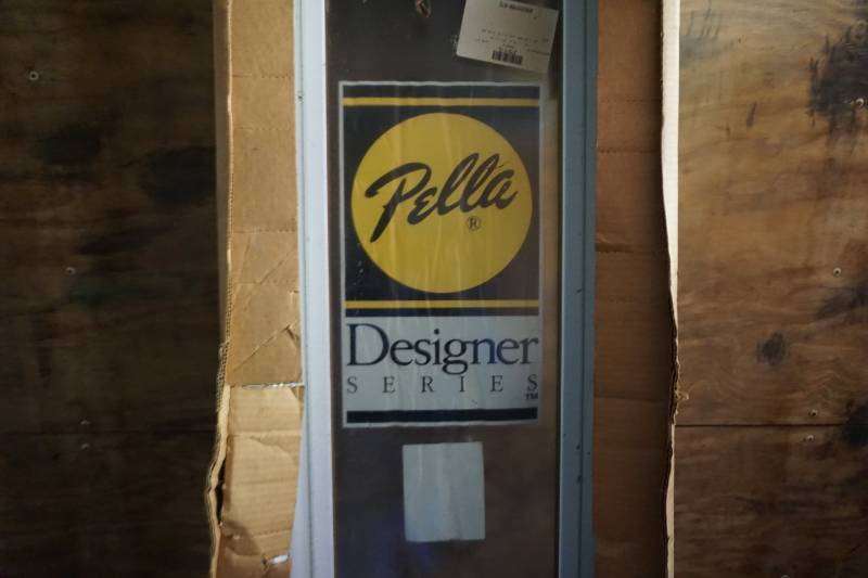 lot 11 image: Pella Designer Series Aluminum Clad Door Full Glass Side Light Window