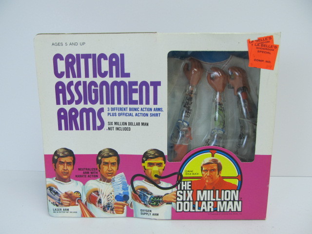 lot 32 image: NOS Vintage SIX MILLION DOLLAR MAN Critical Assignment Arms Action Figure Accessory