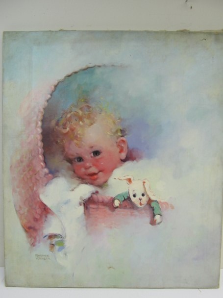 lot 51 image: Original 1946 FLORENCE KROGER (1897-1980) Oil on Canvas Illustration Art Painting