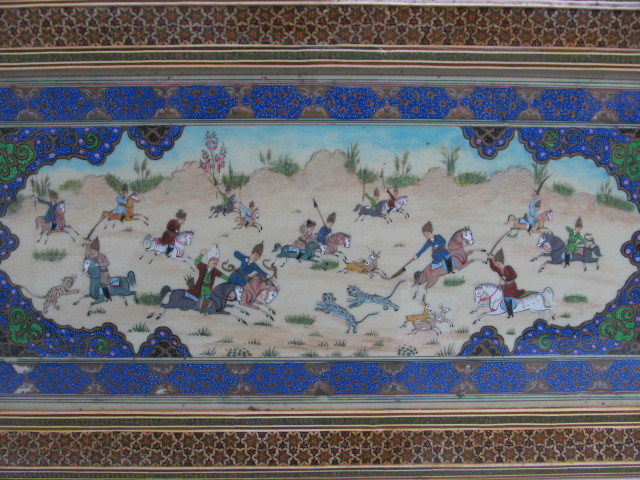 lot 52 image: Original Antique Framed Hunting Scene Painting
