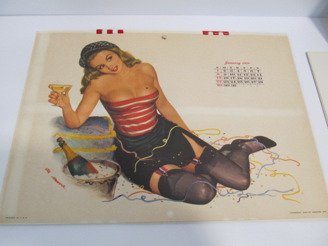 lot 54 image: Nice Group of Original 1950s PINUP Advertising Calendars & Prints - Ted Withers & Al Moore