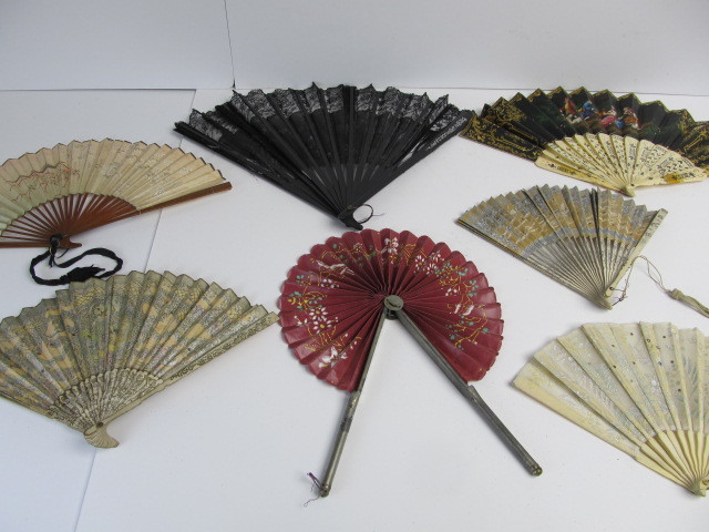 lot 64 image: Group of Antique Hand Fans
