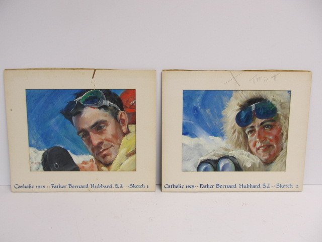 lot 82 image: George Prout - Brown & Bigelow Illustration Artist Pair of Signed Original Oil Paintings