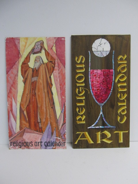 lot 83 image: George Prout - Brown & Bigelow Illustration Artist Pair of Signed Original Cover Sheet Oil Paintings