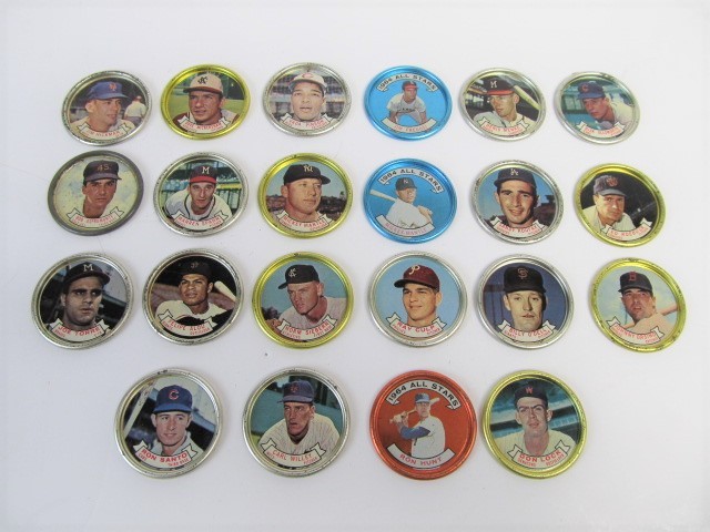 lot 100 image: Group of Original 1963 & 1964 Topps Baseball Metal Coins