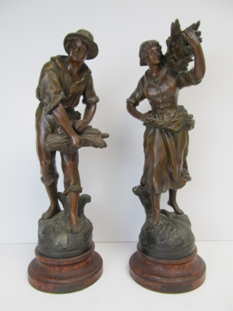 lot 103 image: Pair of Antique French Cast Figural Harvesting Statues