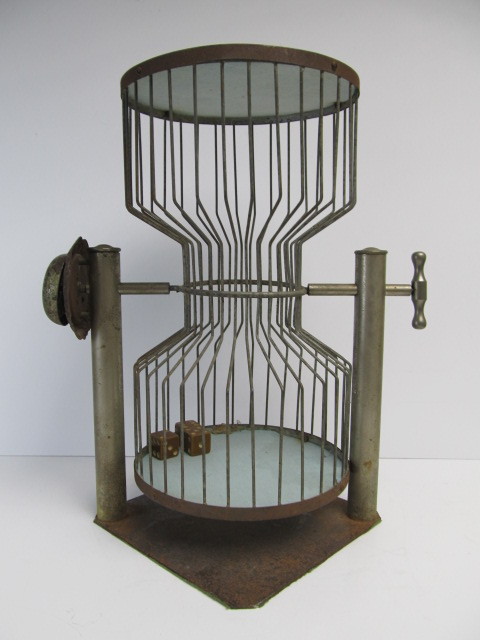 lot 133 image: Large Antique CHUCK-A-LUCK Birdcage Style Gambling Machine
