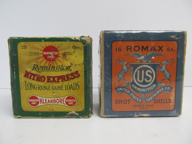 lot 137 image: Pair of Old Vintage Advertising Shotgun Ammo Boxes